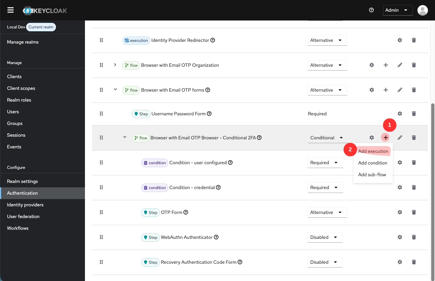 Add execution button inside the Forms sub-flow